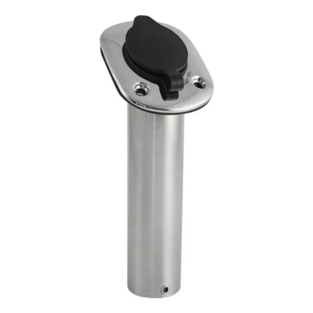Porta Vara Caniço em Aço Inox Inclinado 30° Com Tampa Em Nylon