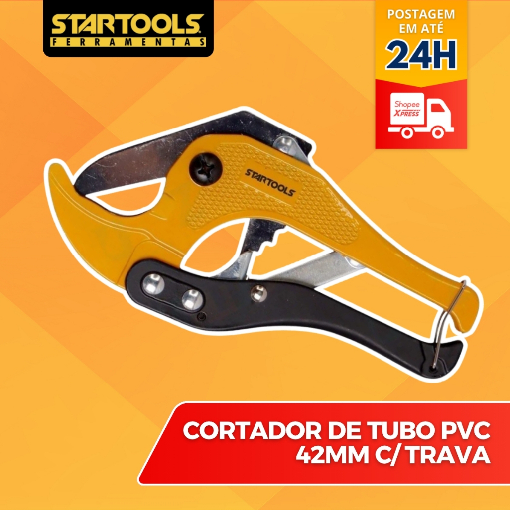 Cortador De Tubo Cano Pvc 42mm Alicate Rápido 42mm c/ Trava de Segurança