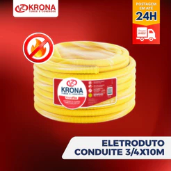 Conduite 3/4 X 50m Eletroduto Krona Original Rolo Mangueira Corrugada
