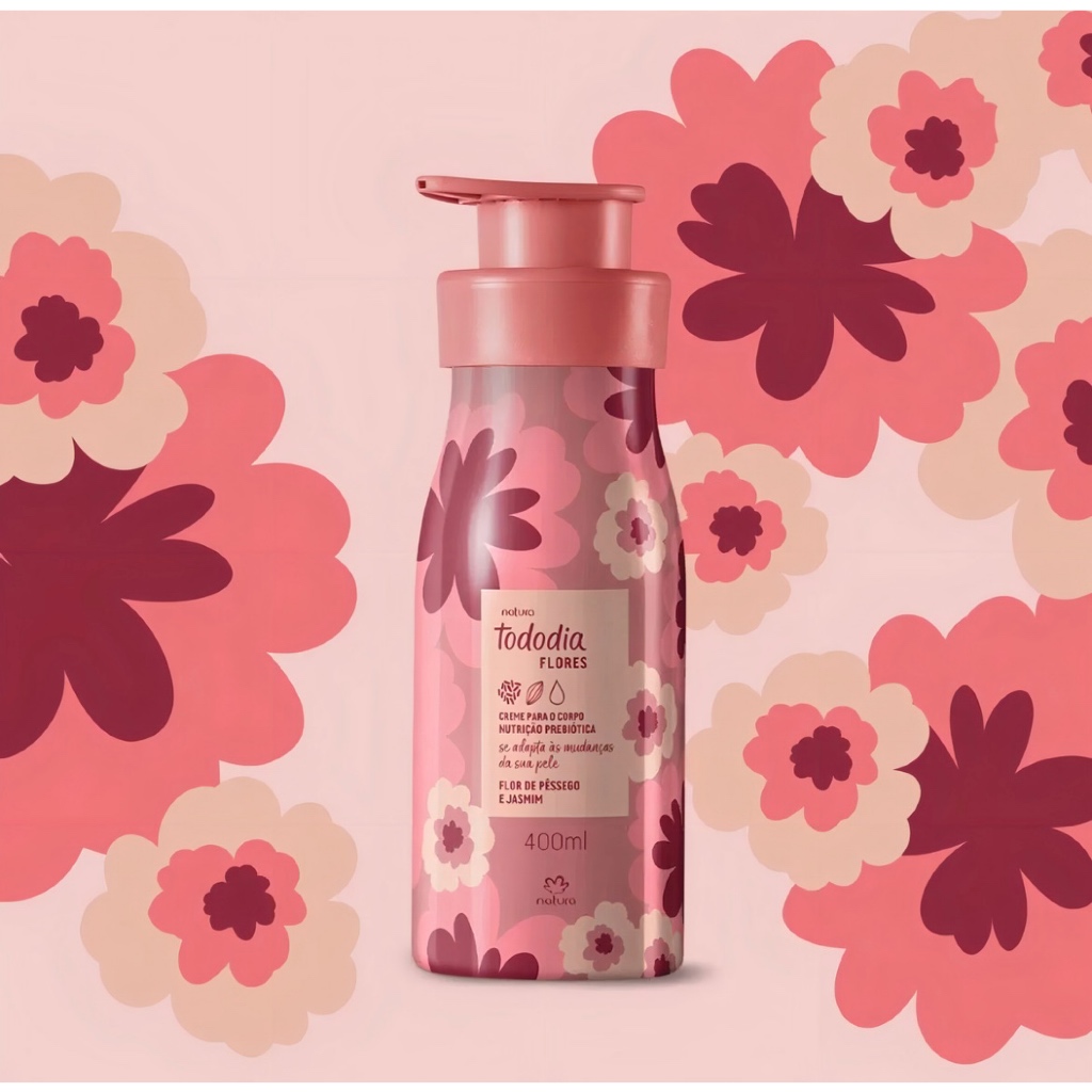 Hidratante Natura Todo Dia Flor de pêssego e Jasmim 400ml - flores