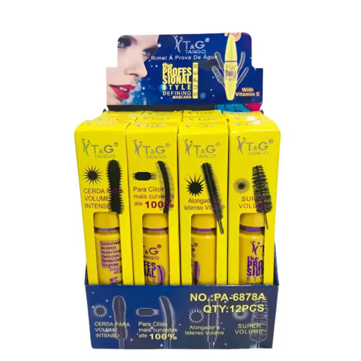 Kit C/12 Rímel Máscara de Cílios Colossal/Amarelo T&G Tango PA-6878A