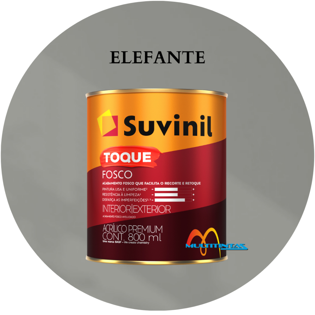 Tinta Acrílica 800ml Cor Elefante Toque Fosco Suvinil em Oferta na Shopee