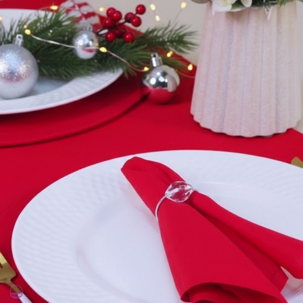 Kit 6 Anel de Guardanapo Mesa Posta Cristal Argola Natalina Porta Guardanapo Decoração Natal Jantar
