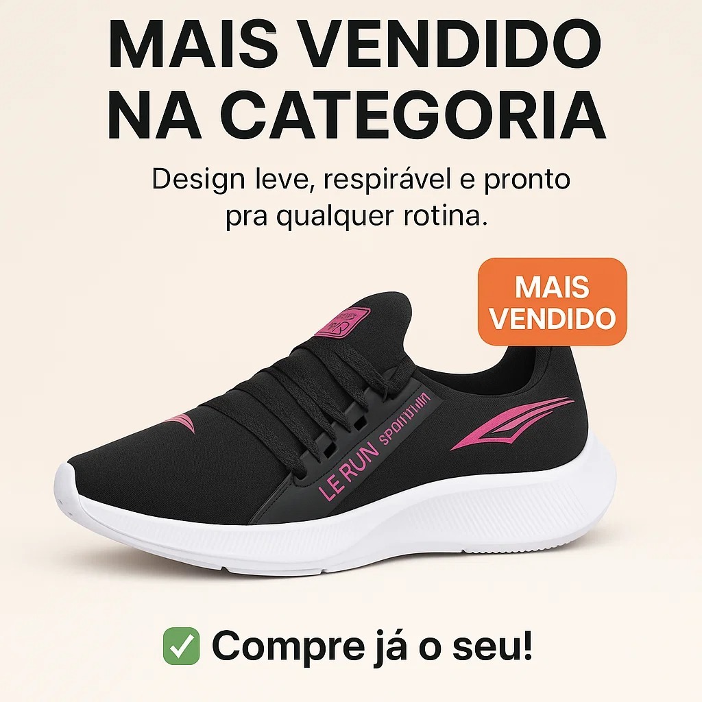 Tênis Feminino Le Run Academia Caminhada Confortável Leve Ideal Para Corrida e Exercícios Diários