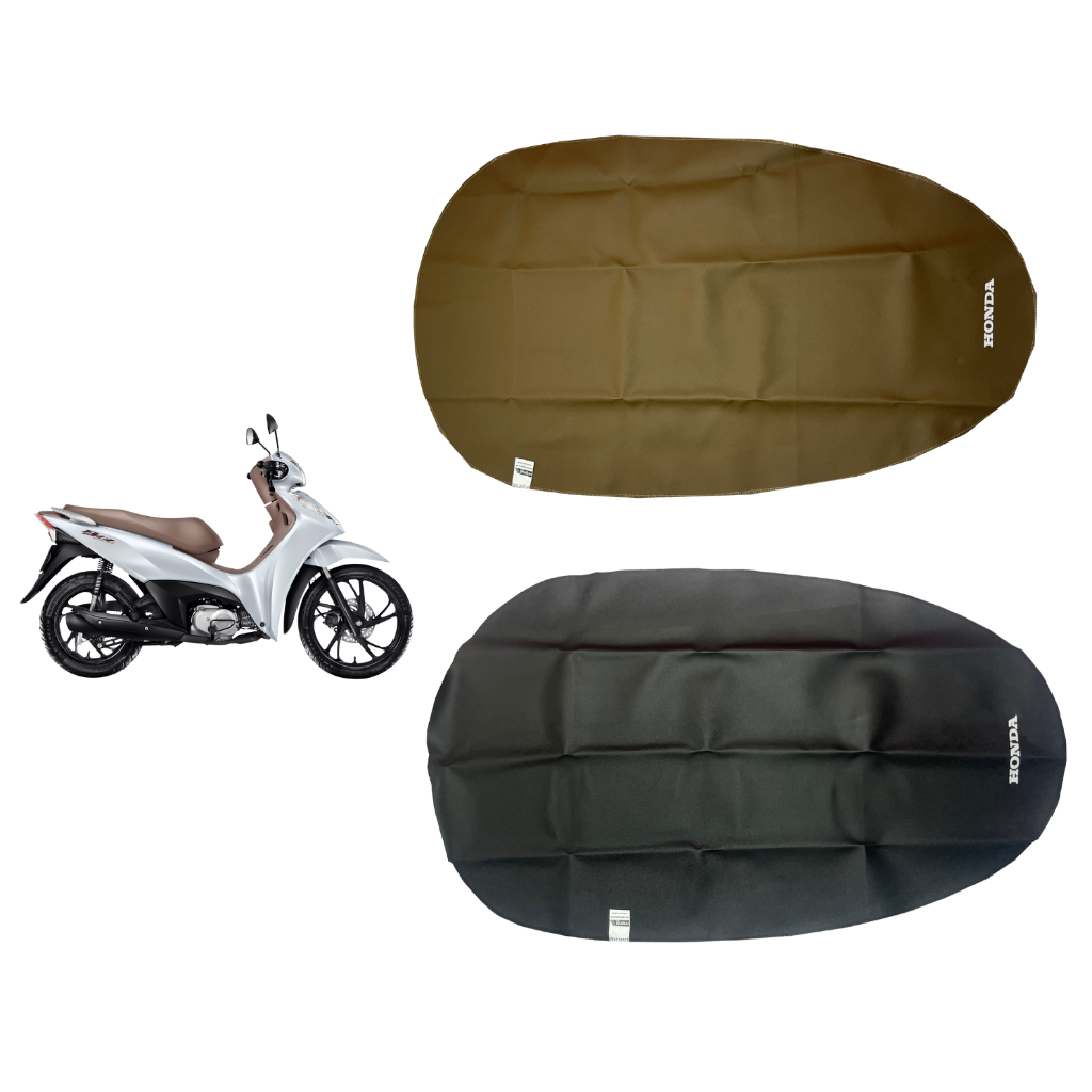 Capa Do Banco No Modelo Original Honda Biz 125 2025 Com Textura - Preto / Bege