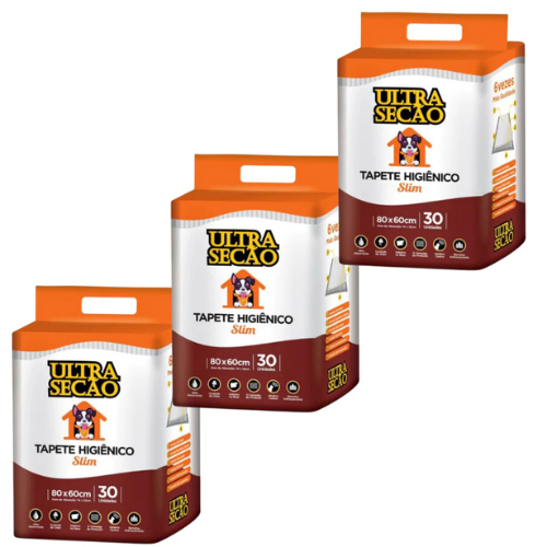 Tapetes Higiênicos para pet 80x60cm 30 unidades Ultra Secão Branco Great pets