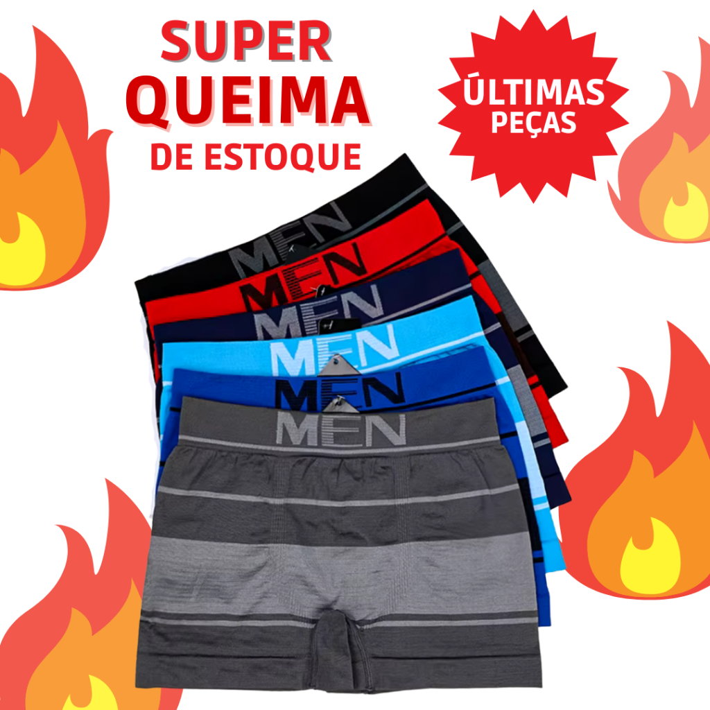 Kit com 3, 5, 6, 9 ou10 cuecas Boxer Microfibra adulto