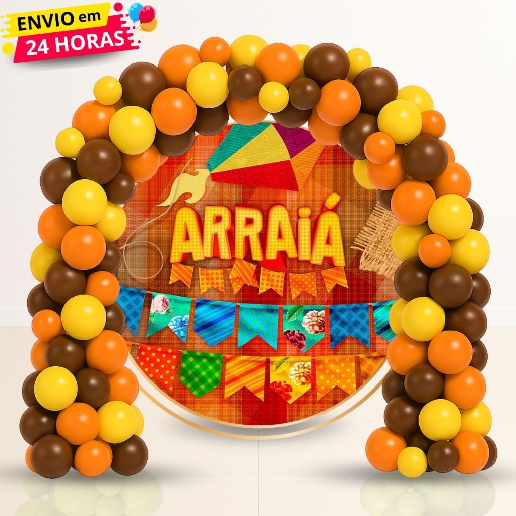 Kit 150 Balões Latex 6,5"  Para Arco Desconstruido Tema Arraiá Festa Junina Decoração Aniversário