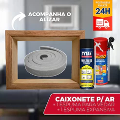 Kit Caixonete Ar 7500/10000 + Espuma de Expansiva + Espuma de Vedação Janela Caixilho