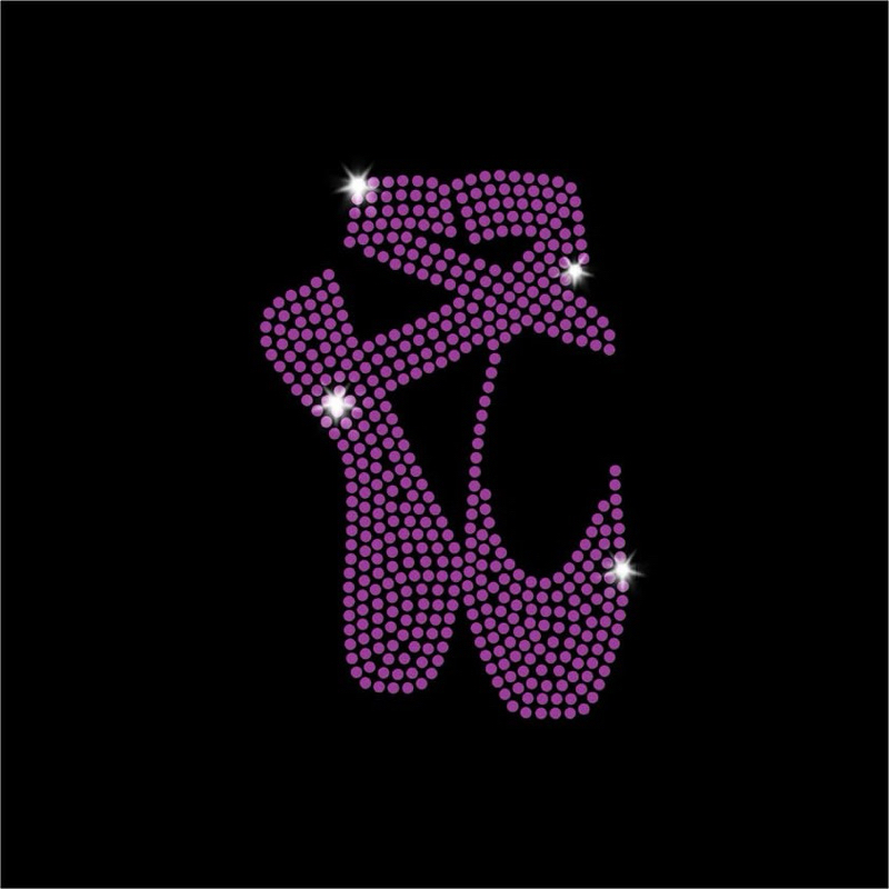 Sapatilha Bailarina Balé Aplique Termocolante em Strass Cristal Violeta