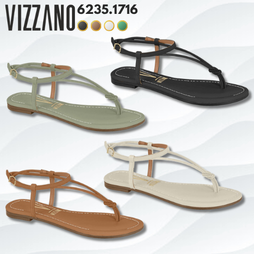 Sandália Rasteira Feminina Vizzano Design Sofisticado Conforto Elegante Visual Moderno Versátil