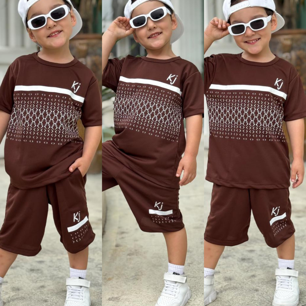 Conjunto Infantil Masculino - Camisa e Bermuda Estilosa de Verão - Tamanho 2 ao 12 anos