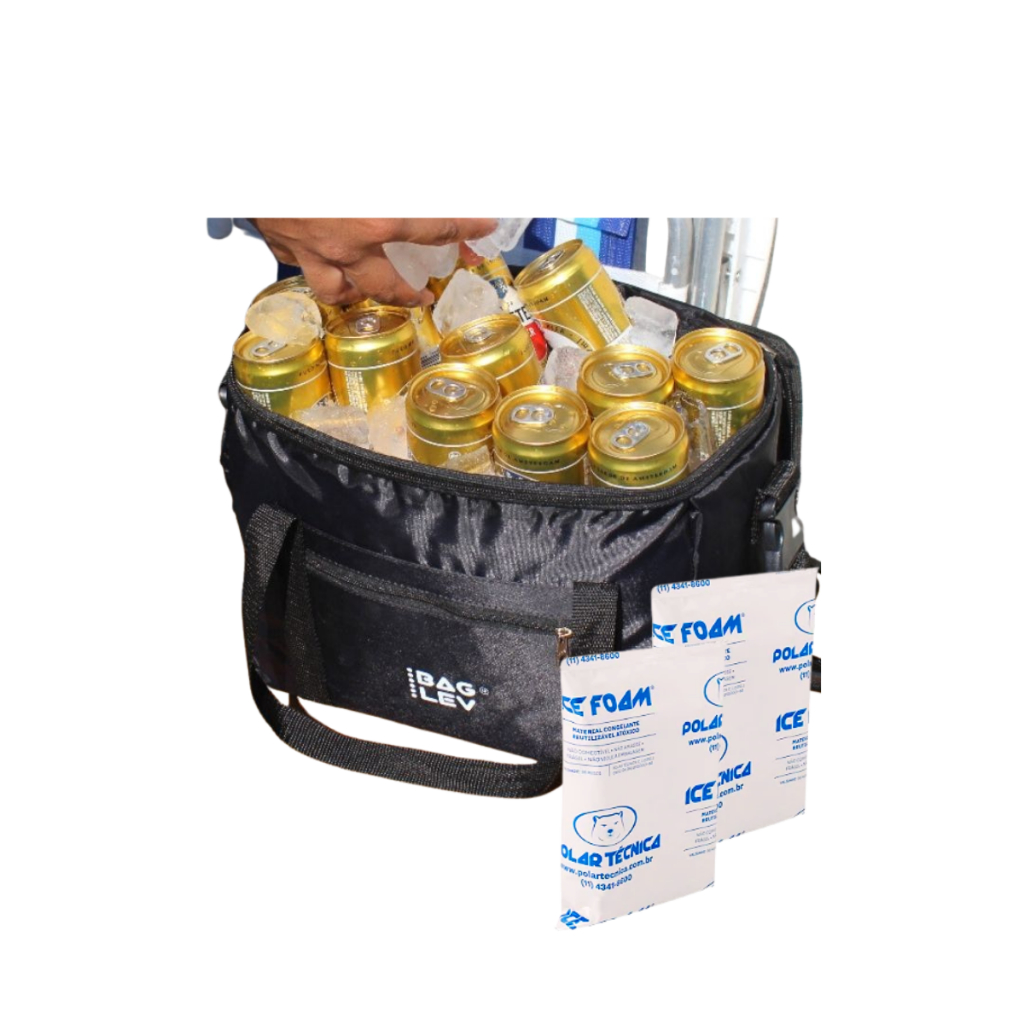 Bolsa Térmica 20 Litros Impermeável Com 2 Gelo Gel Reutilizavel Alimentos e Bebidas Geladas Cerveja Praia Camping Cooler