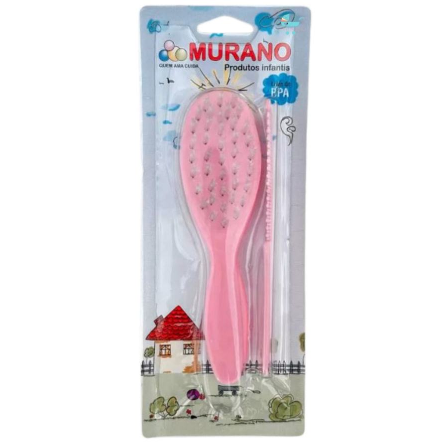 Kit 1-5 Escova e Pente Infantil Murano Cores Azul e Rosa | ABS REF 101 NOVA2 — imagem 2 de 2