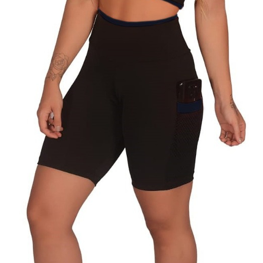bermuda academia feminina treino com bolso na lateral