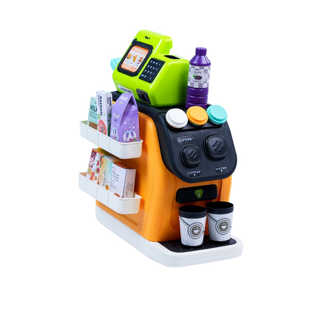 Brinquedo Comidinhas de Verdade Mini Mercadinho Cafeteira de Brinquedo Faz De Conta Educativo