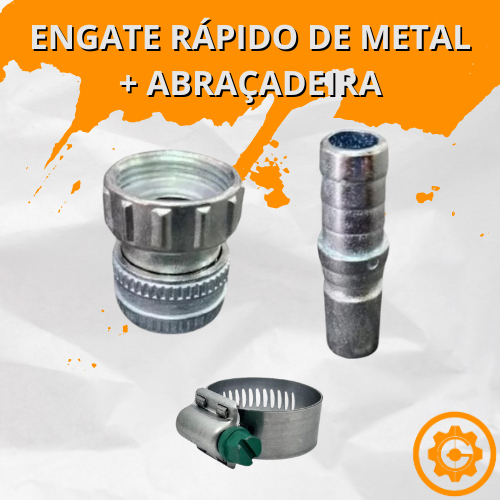 Engate Rápido de Metal 1/2 para Mangueira de Jardim com Abraçadeira em Oferta na Shopee