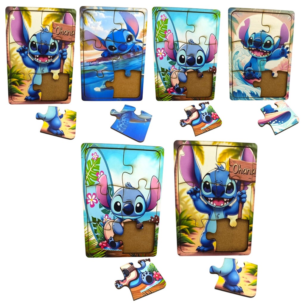 Kit 4 Quebra Cabeça em Mdf 6 Peças Jogo Pedagógico Infantil Lúdico Educativo LITTLE STITCH em Oferta na Shopee