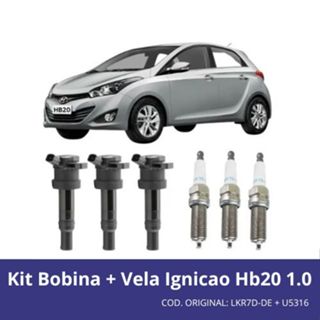 Kit Bobina + Vela Ignicao Hb20 1.0 2013 2014 2015 em Oferta na Shopee