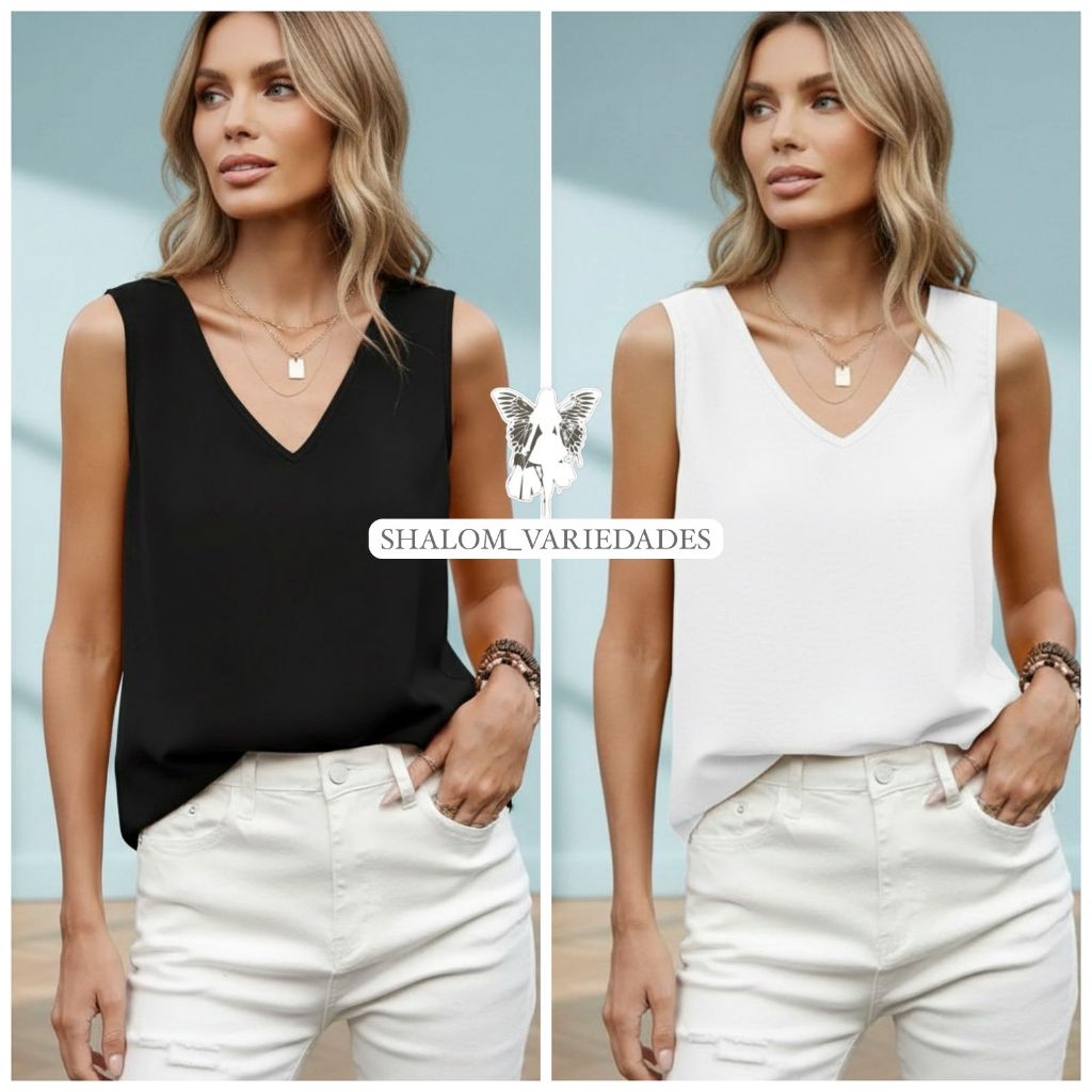 Kit 2 Regata Duna Feminina Alça Grossa Tecido Duna Modelagem Soltinha Premium Moda Verão Blusa Regata Duna Alça Larga em Oferta na Shopee