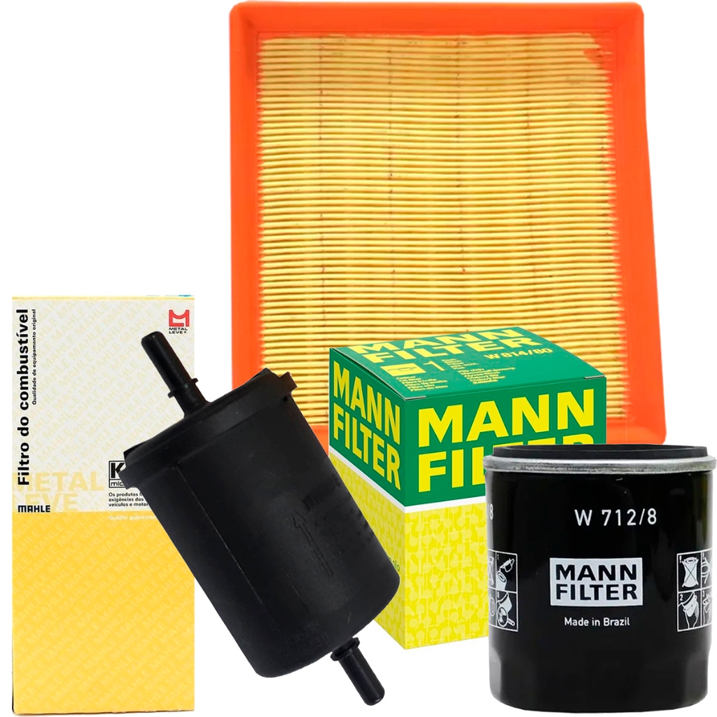 Kit Filtros De Ar Oleo Combustivel Para Volkswagen Polo Virtus Gol Saveiro Voyage 1.6 16V Motor MSI