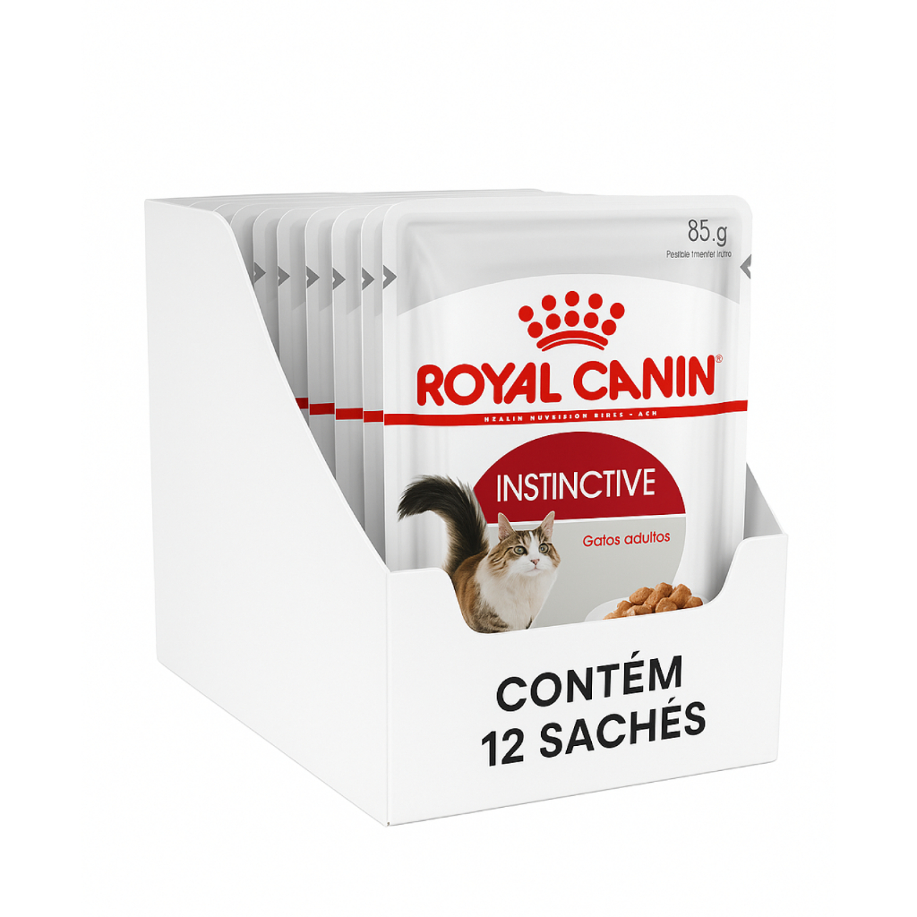 Kit 12 Sachês Ração Royal Canin Gatos Instinctive (Adulto) 85g em Oferta na Shopee