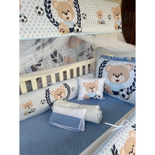 Kit Berço Luxo Menino Urso Futebol 9 Peças em Oferta na Shopee