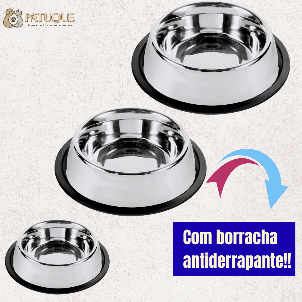 Comedouro e Bebedouro em Inox Para Cães e Gatos Chalesco