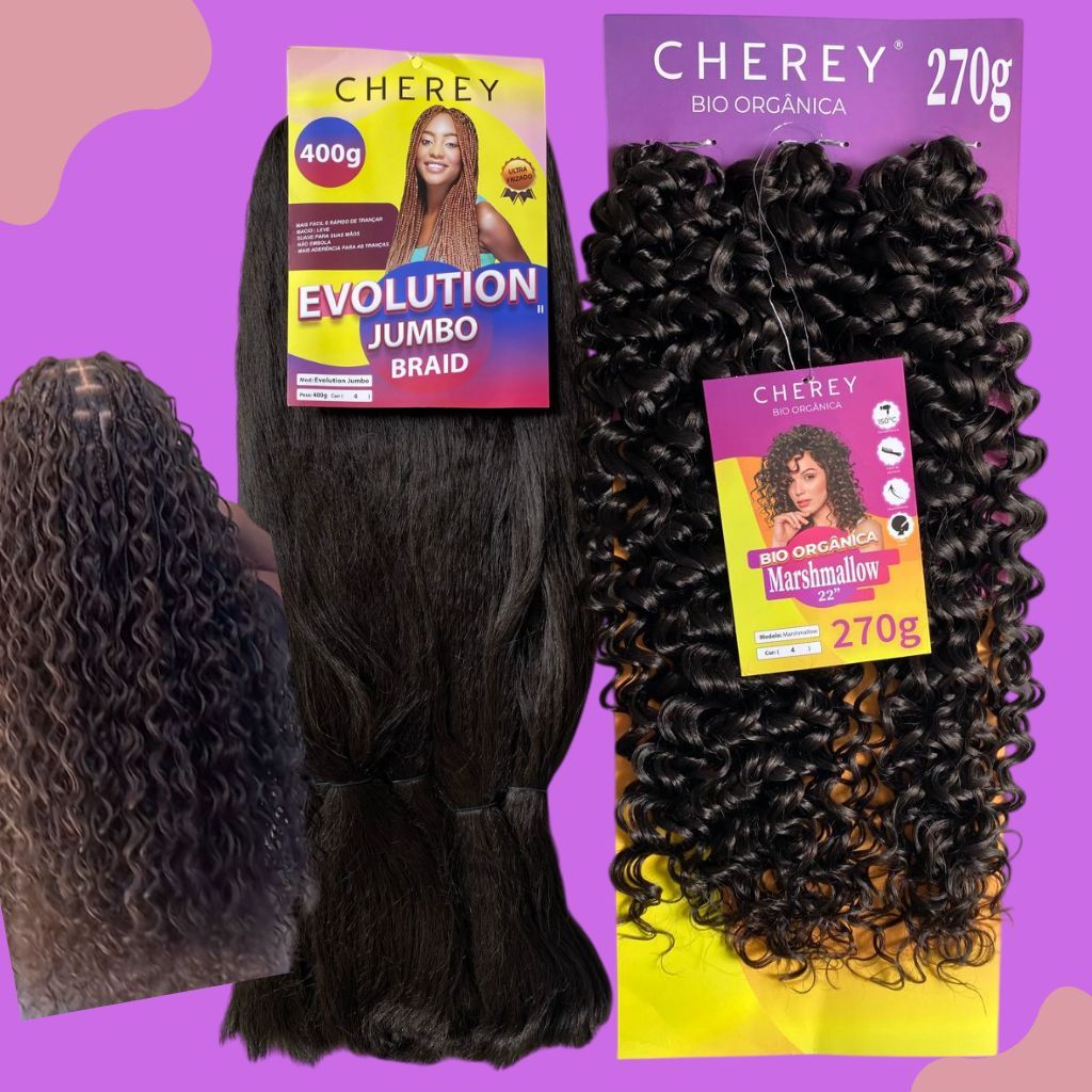 Kit Gypsy Braids Bio Organico Marshmallow 270G + Jumbo 400G Varias Cores