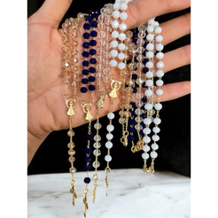 Terço Cristal de Nossa Senhora Aparecida com fecho