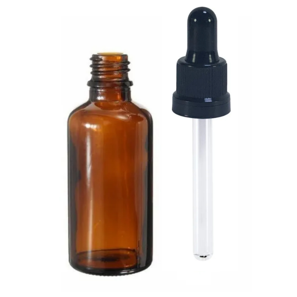 20 Frascos Conta Gotas Gotejador Vidro Âmbar 30ml Tampa Preta