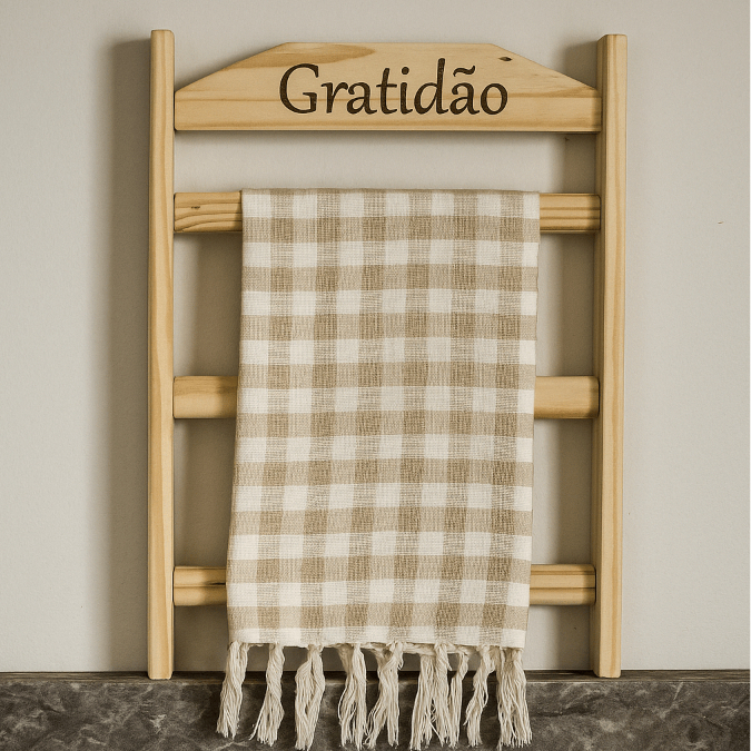 Escadinha para pano de prato cozinha com frase Lavabo Decorativo Toalha Suporte para pano em Oferta na Shopee