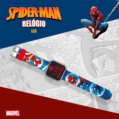Relógio Digital Infantil Homem Aranha Led Com Data E Hora Toyng Pulseira Ajustável