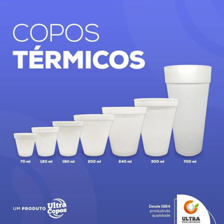 Copo Térmico Ultra – 70ml a 300ml | Kit com 250 Unidades | Mantém Bebidas Quentes ou Frias em Oferta na Shopee