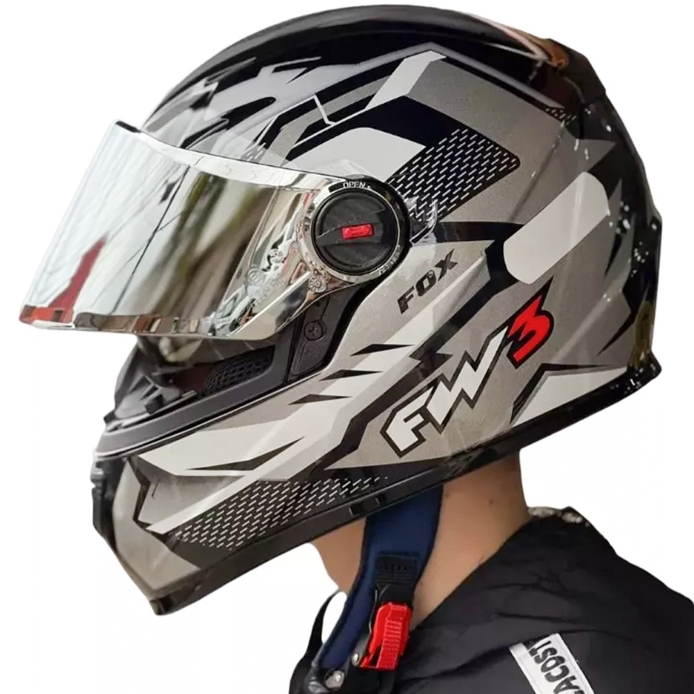 CAPACETE FW3 FECHADO GTX PRETO GRAFITE C/ ÓCULOS SOLAR NOVO + NARIGUEIRA PROMOÇÃO BARATO TOP VENDAS EXCLUSIVO