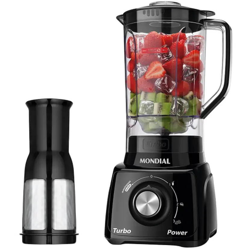 Liquidificador Mondial Turbo Power L-99FB 550W 3 Velocidades 2,2L Função Autolimpeza Preto 110V em Oferta na Shopee