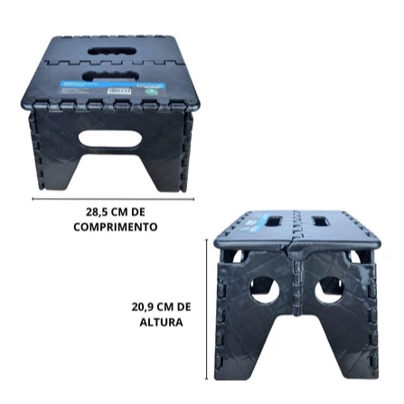 Banquinho Banco Banqueta Dobrável Portátil 21cm Arqplast Preta - TOY