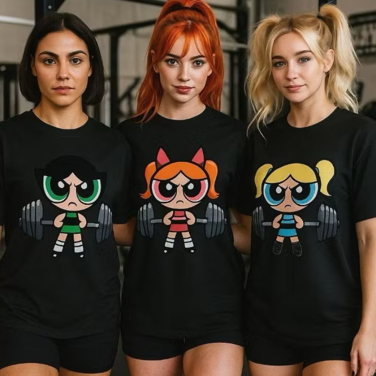 kit camiseta KIT 3 CAMISETAS TREINO MENINAS SUPER PODEROSAS camiseta oversized camiseta feminina