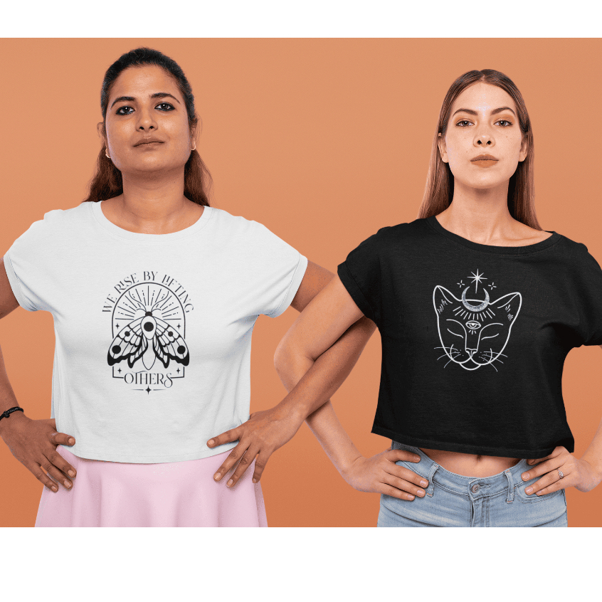 Kit 2 Cropped Blusas T-Shirt Feminina Algodão Básica Premium Confortável Tendência
