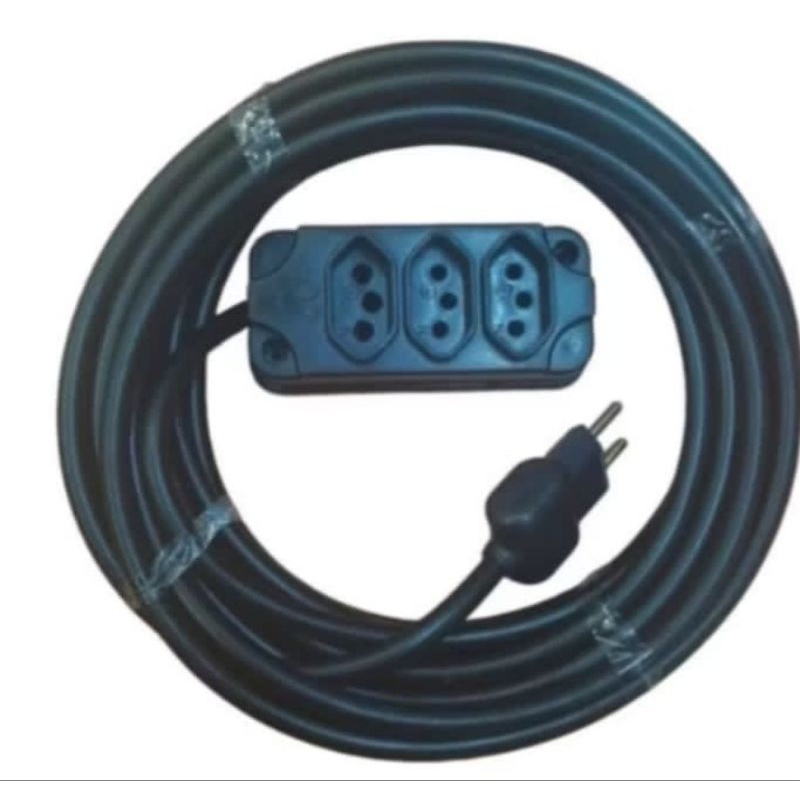 EXTENSÃO CABO PP 2x2.50MM 3METROS  PLUG 2P10A E TOMADA TRIPLE 10A E 20A BIVOLT.