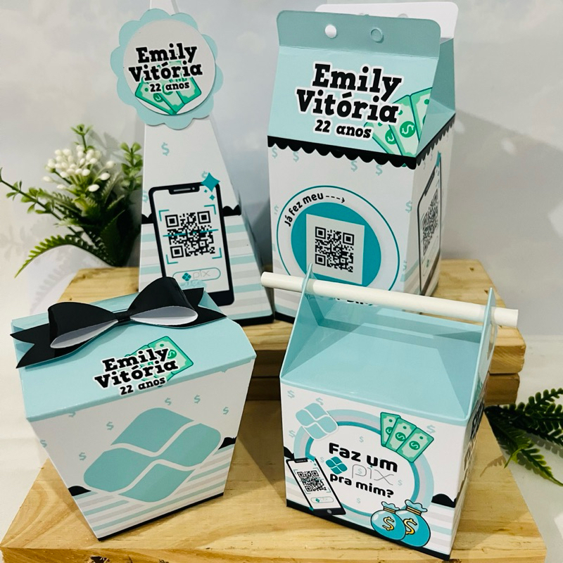 Kit Festa Personalizada  FAZ O PIX - Caixinhas Personalizadas (PAPEL FOTOGRÁFICO 180G)