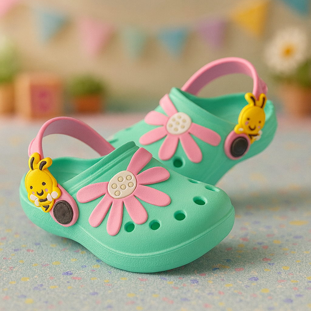 Babuche Infantil Menina Flor Abelhinha Sandalia  Leve Confortavel Delicado Antiderrapante