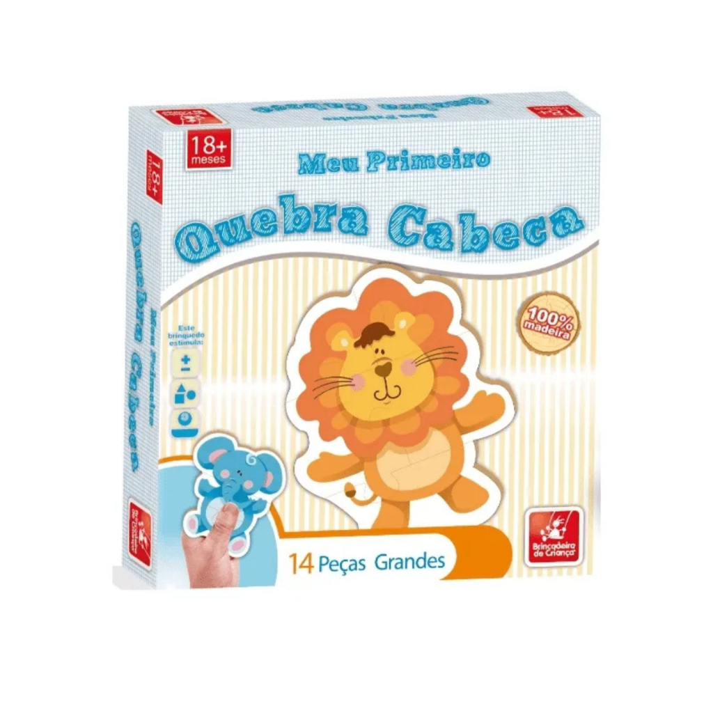 Meu Primeiro Quebra-Cabeça 14 Peças (Madeira) - Brincadeira de Criança 8405