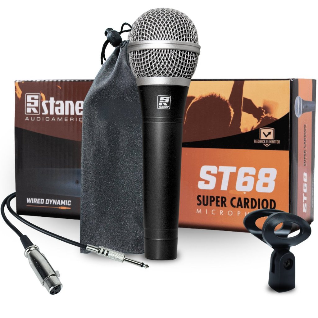 Microfone Com Fio Staner St68 Supercardioide Com Cachimbo