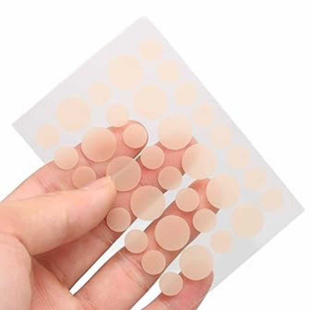 Kit 100 Adesivo Seca Espinha, Anti‑acne, Transparente Invisível Dia/Noite Secativo