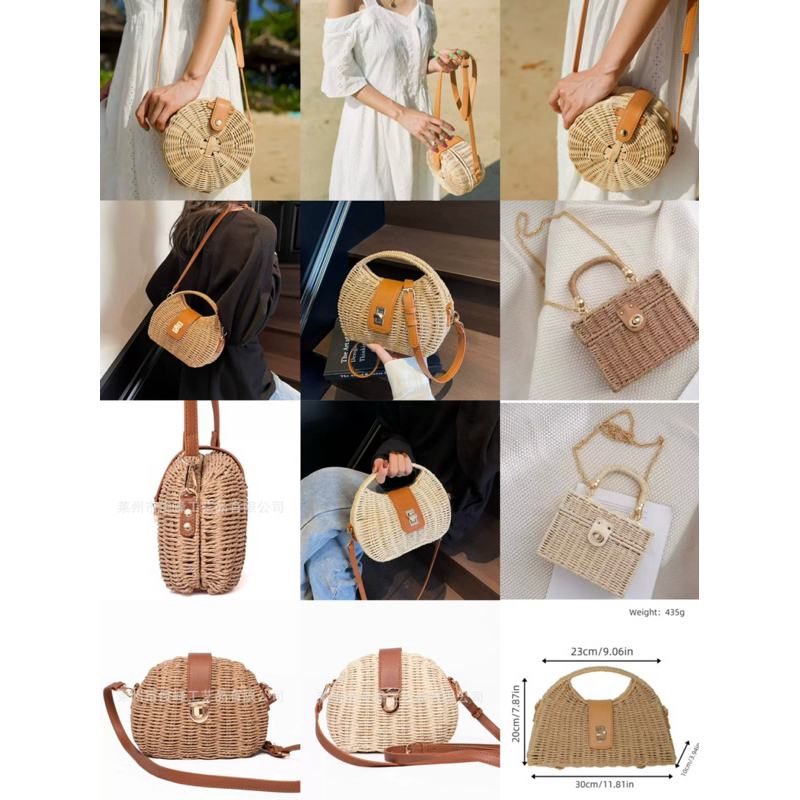 Bolsa De Praia Palha Sintética Alça Dupla Feminina Moda Praia Verão em Oferta na Shopee