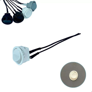 Interruptor Embutir Para Móveis Redondo Simples 10a Bolinha Botão Branco Preto Cinza Marrom 2 Pinos em Oferta na Shopee