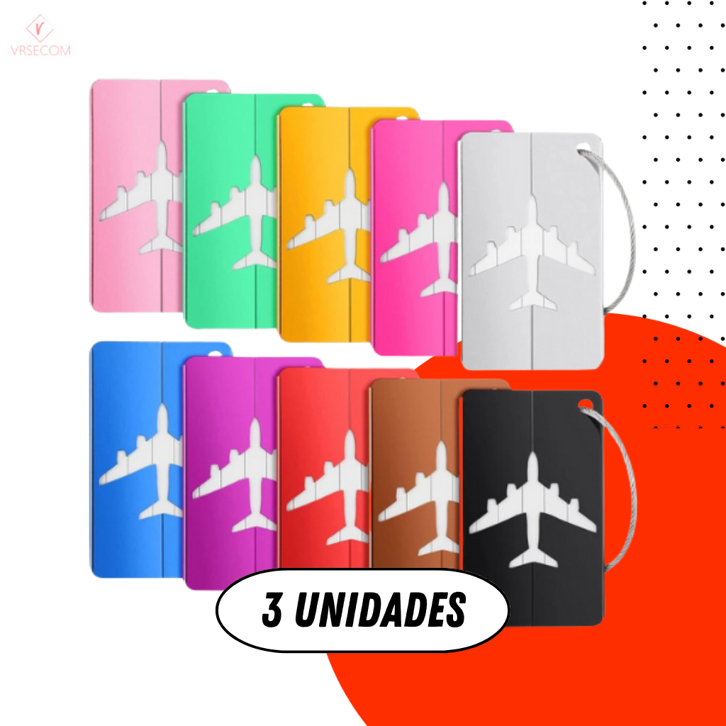 3x Tags para Mala em Alumínio Identificador de Bagagem Colorida [c/ Cabo de Aço] - Produto Original em Oferta na Shopee