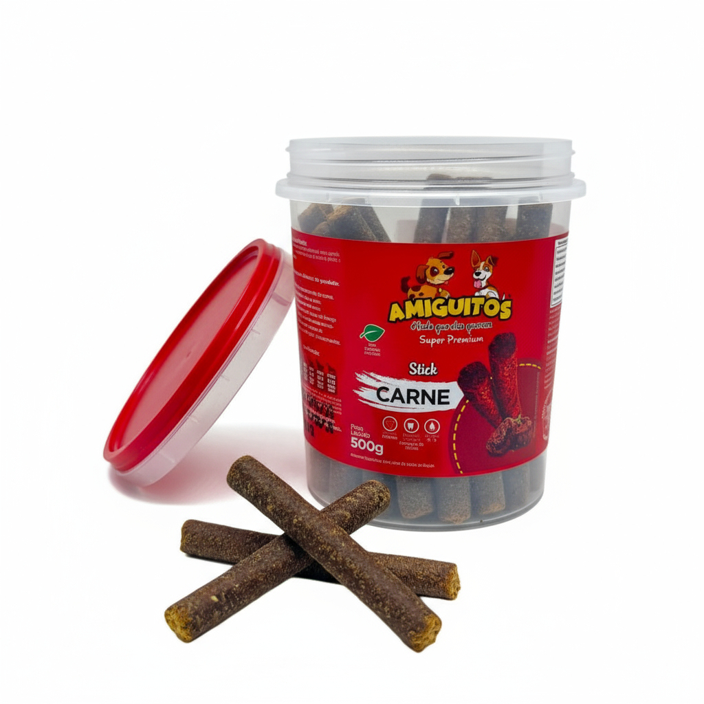 Sticks Palito Bifinho Amiguitos 500g Petisco Premium Cães Bife Carne Pet