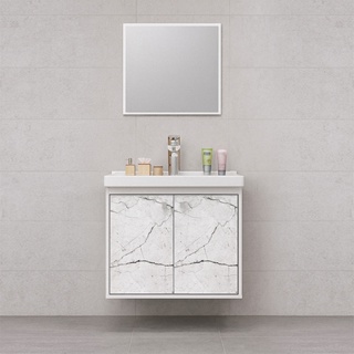 Kit Gabinete para Banheiro 50cm MDF com Cuba + Espelheira em Oferta na Shopee